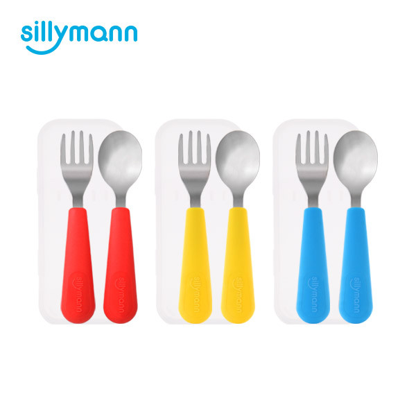 SILICONE KIDS SPOON&FORK SET WSB204